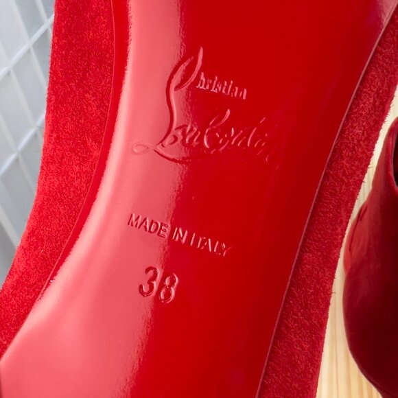 TRINIBOOT CHRISTIAN LOUBOUTIN BOOTS RED Size 38 EUR (Size 8 US) - Picture 14 of 16